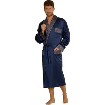 Pánský župan De Lafense Pánský saténový župan Adam tmavě modrý Velikost: XL