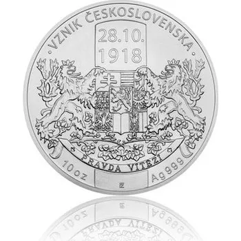 Česká mincovna - Stříbrná mince 25 NZD Vznik Československa - 10 Oz - 311 g