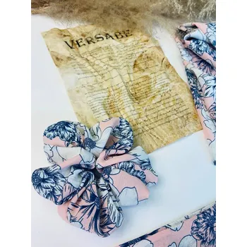 Scrunchie barevná VSB gumička do vlasů v jemné růžové barvě