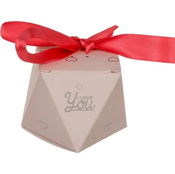 Dárková krabička Lampionky.cz Krabička dárková se stuhou I Love You ružová 6 x 8,5 cm 1 ks