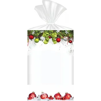 Dárková taška Alvarak Celofánové sáčky vánoční 15 x 24 cm 10 ks