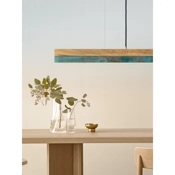 Lineární svítidlo Gant C1 2700K, d. 122cm, oxidovaná měď Barva el. vedení: Světle šedá, Povrch - materiál: Dubové dřevo, Délka kabelu: 1,8 m