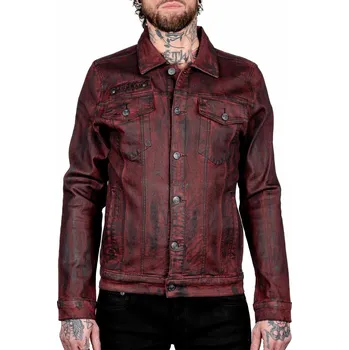 Pánský bomber bunda pánská WORNSTAR - Idolmaker Coated Denim - Crimson