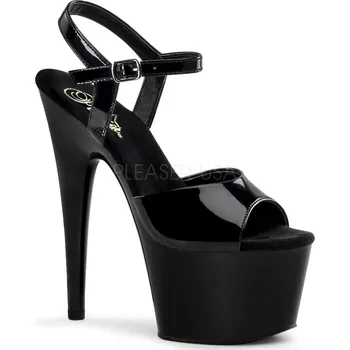Dámské erotické boty Pleaser Adore-709 - Dámske sandálky Černé Lakované Velikost 44