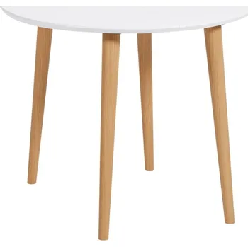 Jídelní stůl Bílý lakovaný rozkládací jídelní stůl Kave Home Oqui 90-170 x 90 cm