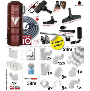 Vysavač Celonerezová konstrukce, určeno do 550 m2. Záruka 10 let