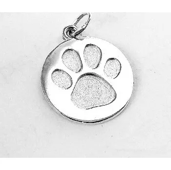 Přívěsek Stříbrný přívěsek tlapka pískovaná - DN46 P (Stříbrná tlapka černá)
