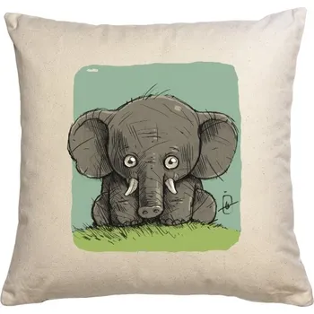 Dekorativní polštářek Polštář bavlněný s potiskem Sloneček (Polštářky)