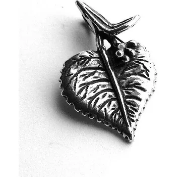 Přívěsek Stříbrný přívěsek list lípa - P436 (Stříbrný přívěsek lipového listu)