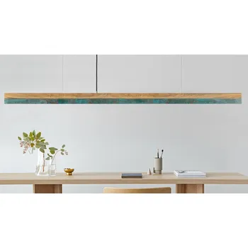 Lineární svítidlo Gant C3 4000K, d. 182cm, oxidovaná měď Barva el. vedení: Černá, Povrch - materiál: Dubové dřevo, Délka kabelu: 1,8 m