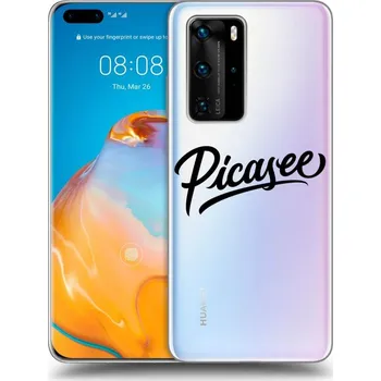 Pouzdro na mobilní telefon Picasee silikonový průhledný obal pro Huawei P40 Pro - Picasee - old logo - black