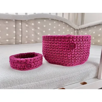 Sada košíčku a kapsáře na dětskou postýlku (Košík+minikošíček+kapsář)