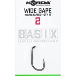 10ks - Háček Korda Basix Wide Gape Hooks Barbed Velikost 4