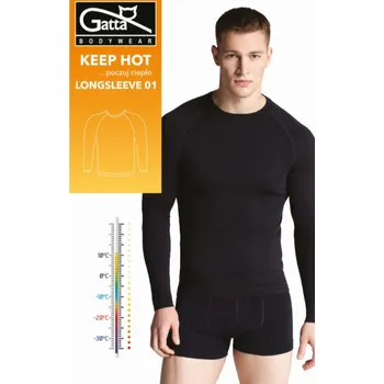 Pánské tílko Pánský nátělník LONGSLEEVE MEN 01 KEEP HOT černá M