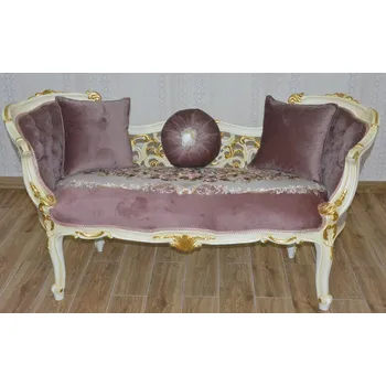 Pohovka Zámecká řezbovaná sofa - starorůžová