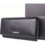 Luxusní černá kožená peněženka Marta Ponti no. 802
