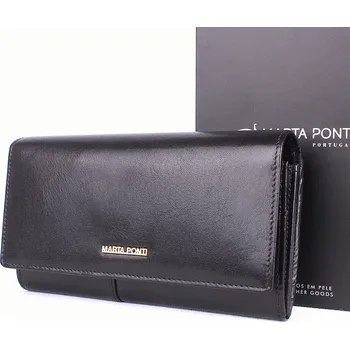 Peněženka Luxusní černá kožená peněženka Marta Ponti no. 802