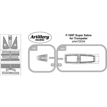 Plastikový model 1/72 Masks for F-100F Super Sabre (TRUMP)