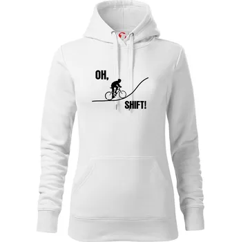 Dámská mikina Oh shift - Mikina dámská Cape s kapucí - S ( Bílá )