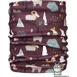 Flísový nákrčník Dráče - Yetti 10, vínová, lesní zvířátka Barva: Vínová, Velikost: uni velikost
