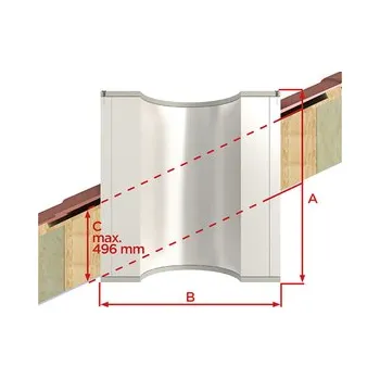 Průchodka dřevostavbou do šikminy 600x430x430 mm