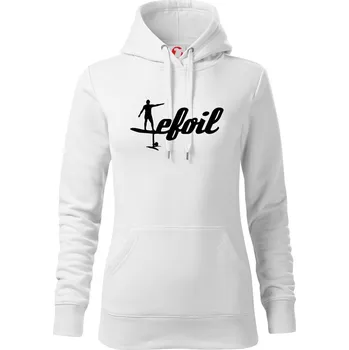 Dámská mikina Efoil logo psací - Mikina dámská Cape s kapucí - S ( Bílá )