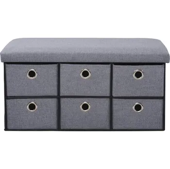 Botník Kesper, Lavice se sedákem a úložnými bofy, šedá 76 x 38 x 38 cm