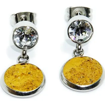 Náušnice Náušnice: Bästa Simple Ring yellow Swarovski