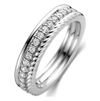 Prsten Prsten TI SENTO se zirkony 12282ZI/56