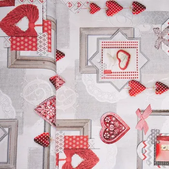 Tegatex Bavlněná látka s digitálním tiskem - Patchwork srdíčka