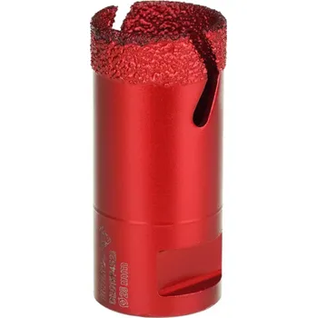 Vrták Dedra RED Diamantová korunka 20 mm VB M14 DED1594S20, Vacuum Brazed, Extra Speed červená (Dedra DED1594S20 Vrtací korunka do dlažby - samostatná 20 mm, svařovaná ve vakuu se zvýšenou odolností)