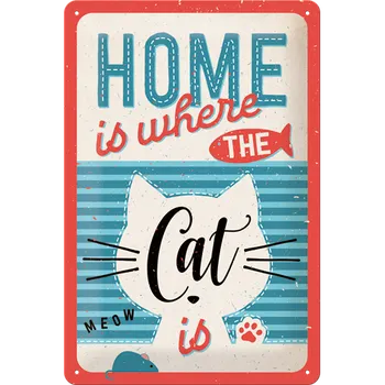 Plechová cedule Nostalgic Art Plechová Cedule Home Is Where The Cat Is