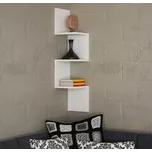 Bílá rohová závěsná police LOMELA z odolného lamina 80x80 cm