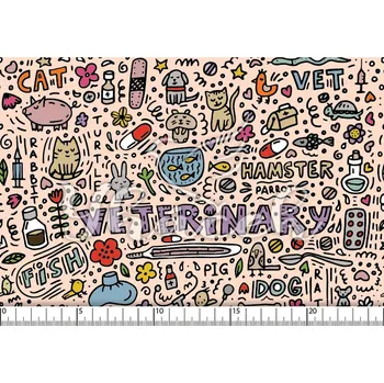 Zakázkový tisk, softshell, kočárkovina... Veterinář na růžové Látky k tisku: Microfirba