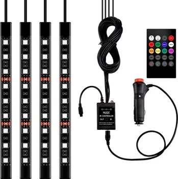 LED páska Light LED pásek AUTO sada do interiéru auta SMD5050 RGB MUSIC 12V 36x LED