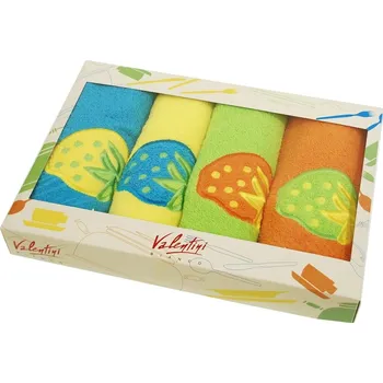 Utěrka Sada utěrek VALENTINI s výšivkou ovoce, mix barev - jahoda