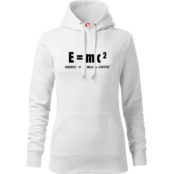 Dámská mikina Teorie relativity mléko a káva - Mikina dámská Cape s kapucí - L ( Bílá )