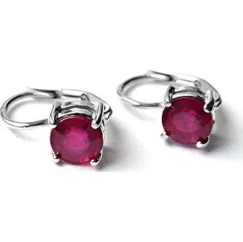 Náušnice Stříbrné náušnice přírodní rubín - NK1250 (Stříbrné náušnice s rubíny)