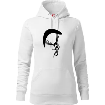 Dámská mikina Paragliding panáček ikona - Mikina dámská Cape s kapucí - S ( Bílá )