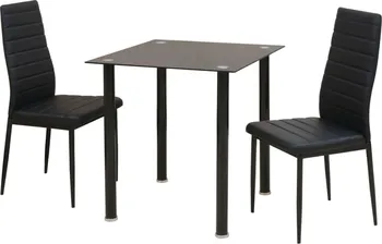 Jídelní set Třídílný jídelní set stolu a židlí černý