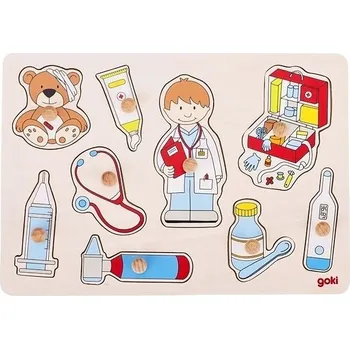 GOKI Dřevěné vkládačka povolání - DOKTOR