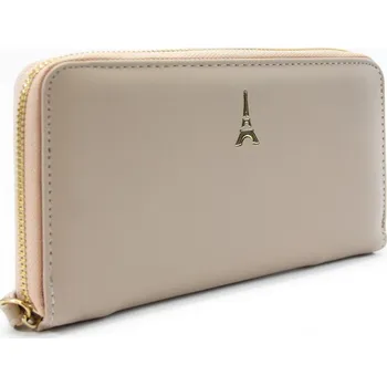 Peněženka Béžová zipová dlouhá dámská peněženka Kauko