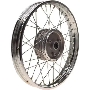 Kolo pro motocykl Simson S50, S51, S53, S70 - kompletní ocelový chromový ráfek včetně výpletu (ráfek 16 x 1,6 palců)
