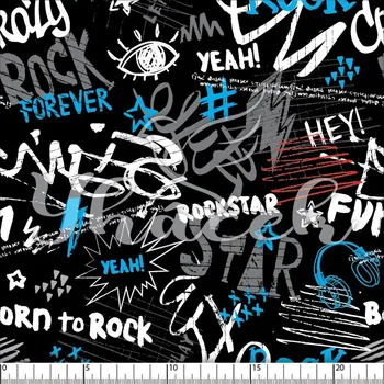 Zakázkový tisk, softshell, kočárkovina... Forever rock modrý Látky k tisku: Microfirba