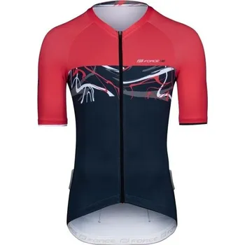 cyklistický dres Force dres ART (tmavě modrá/červená)