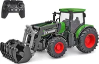 Kids Globe RC traktor s předním nakladačem 27 cm zelený