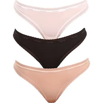 Kalhotky 3PACK dámská tanga Calvin Klein vícebarevné (QD3802E-FIY) XS QD3802E-FIY Možnost vrácení zboží ZDARMA do 120 dnů!