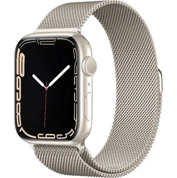 Řemínek na hodinky AW MILÁNSKÝ LOOP pro Apple Watch - Magnetický - Starlight Šířka uchycení řemínku: 44/45/46/49mm, Barva: Starlight IR-AWMTLP39