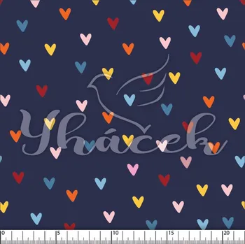 Fleece antipiling, Drobná srdíčka na navy