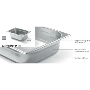 GastronádobaBuget Line GN 1/2 200 12,5l tloušťka 0,6-0,7mm 325x265x200mm